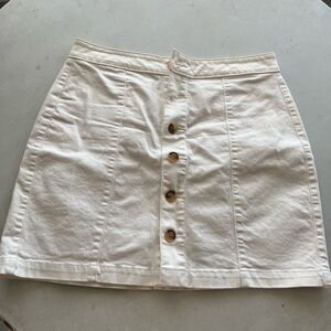 Women's Cream Button-Front Skirt